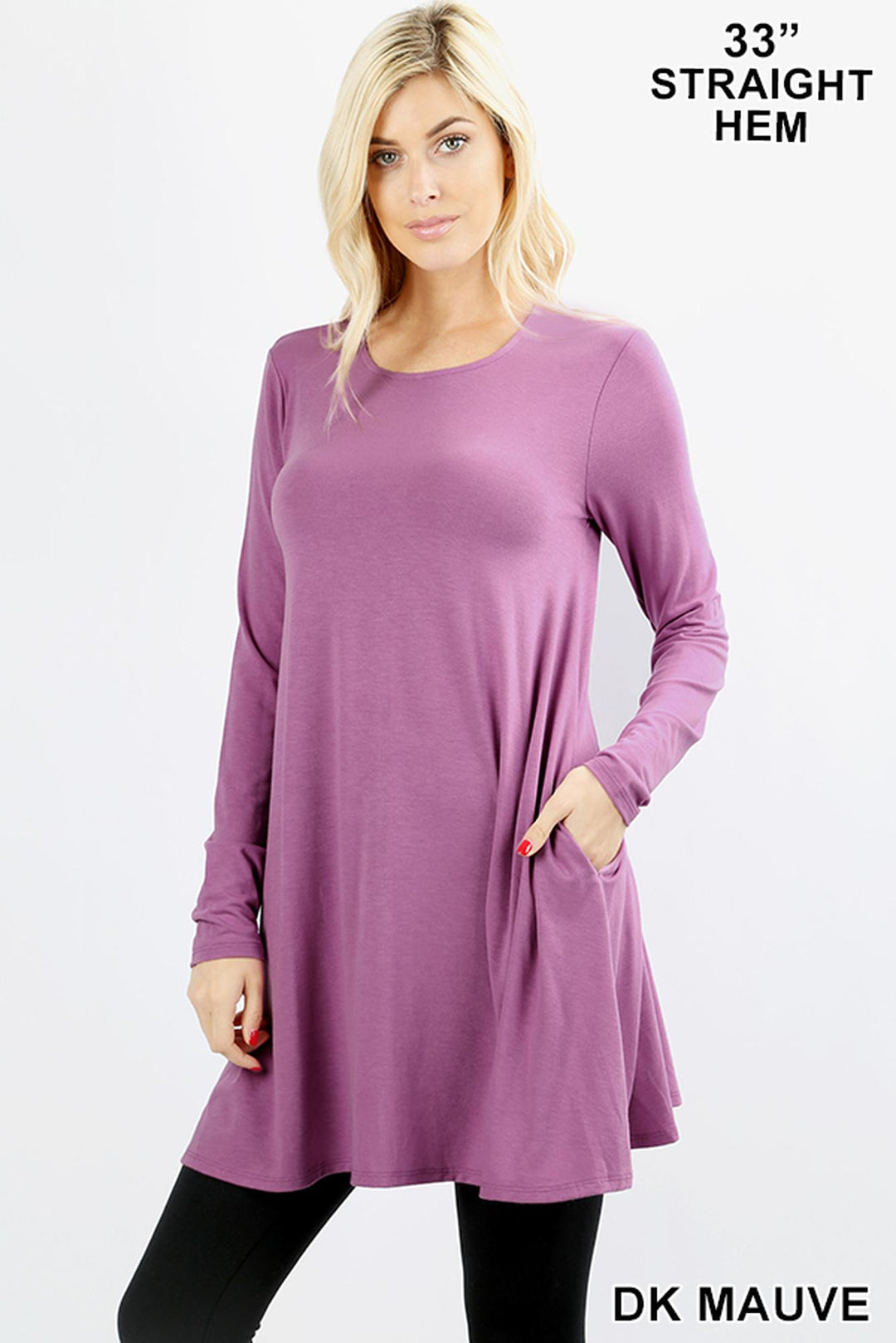Long Sleeve Swing Tunic with Pockets