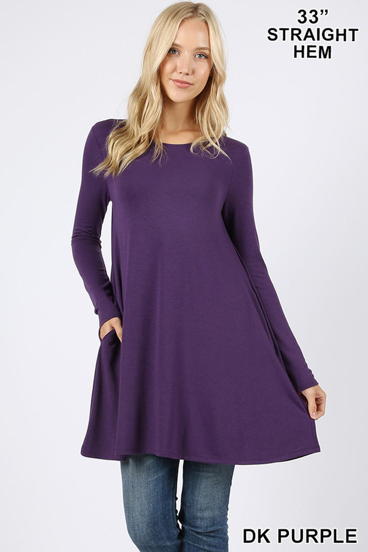 Long Sleeve Swing Tunic with Pockets