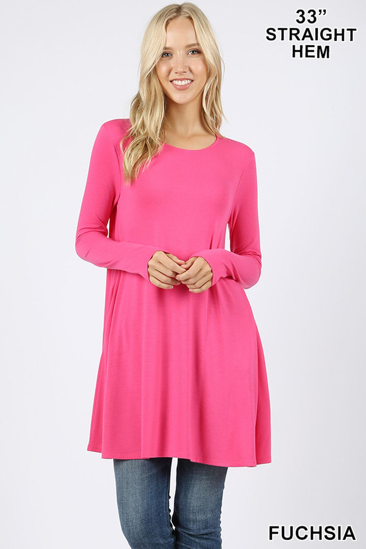 Long Sleeve Swing Tunic with Pockets
