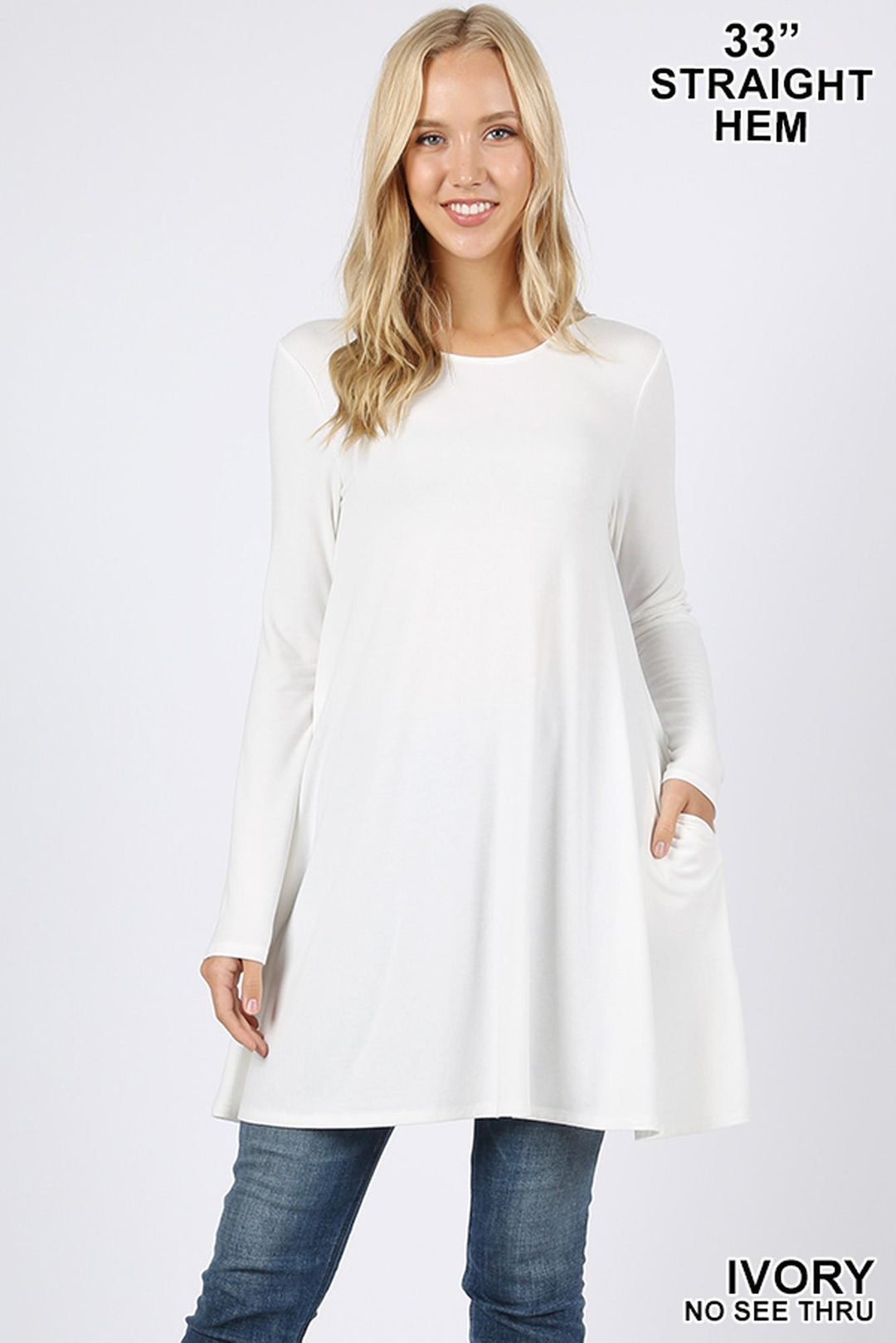 Long Sleeve Swing Tunic with Pockets