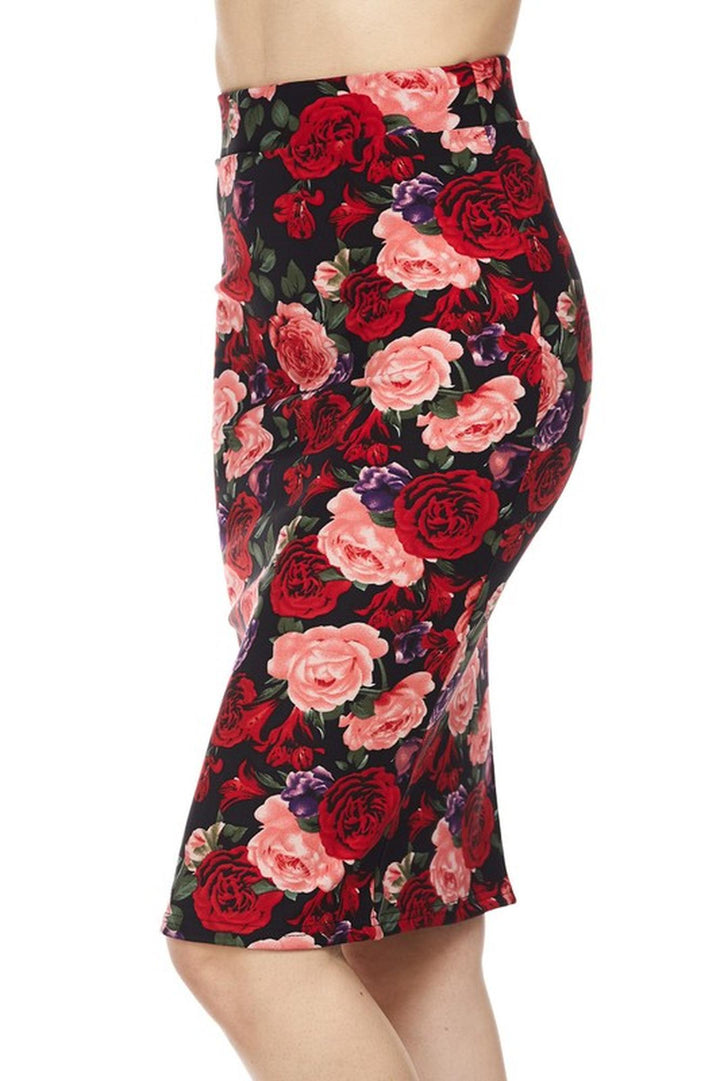 Silky Soft Scuba Vivid Rose Pencil Skirt