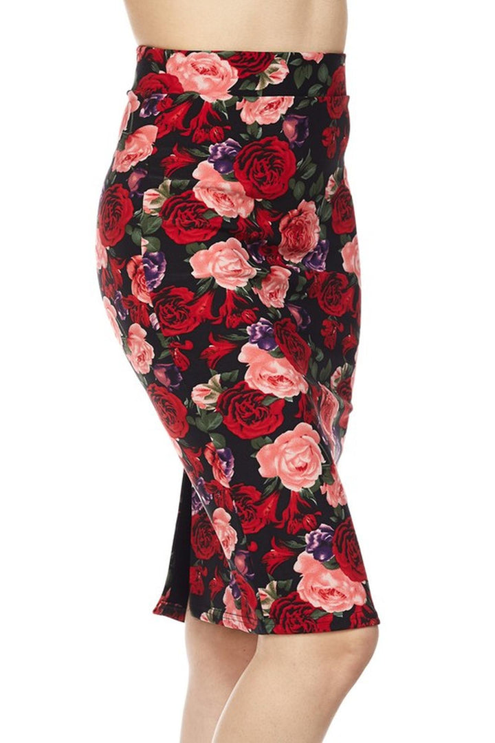 Silky Soft Scuba Vivid Rose Pencil Skirt