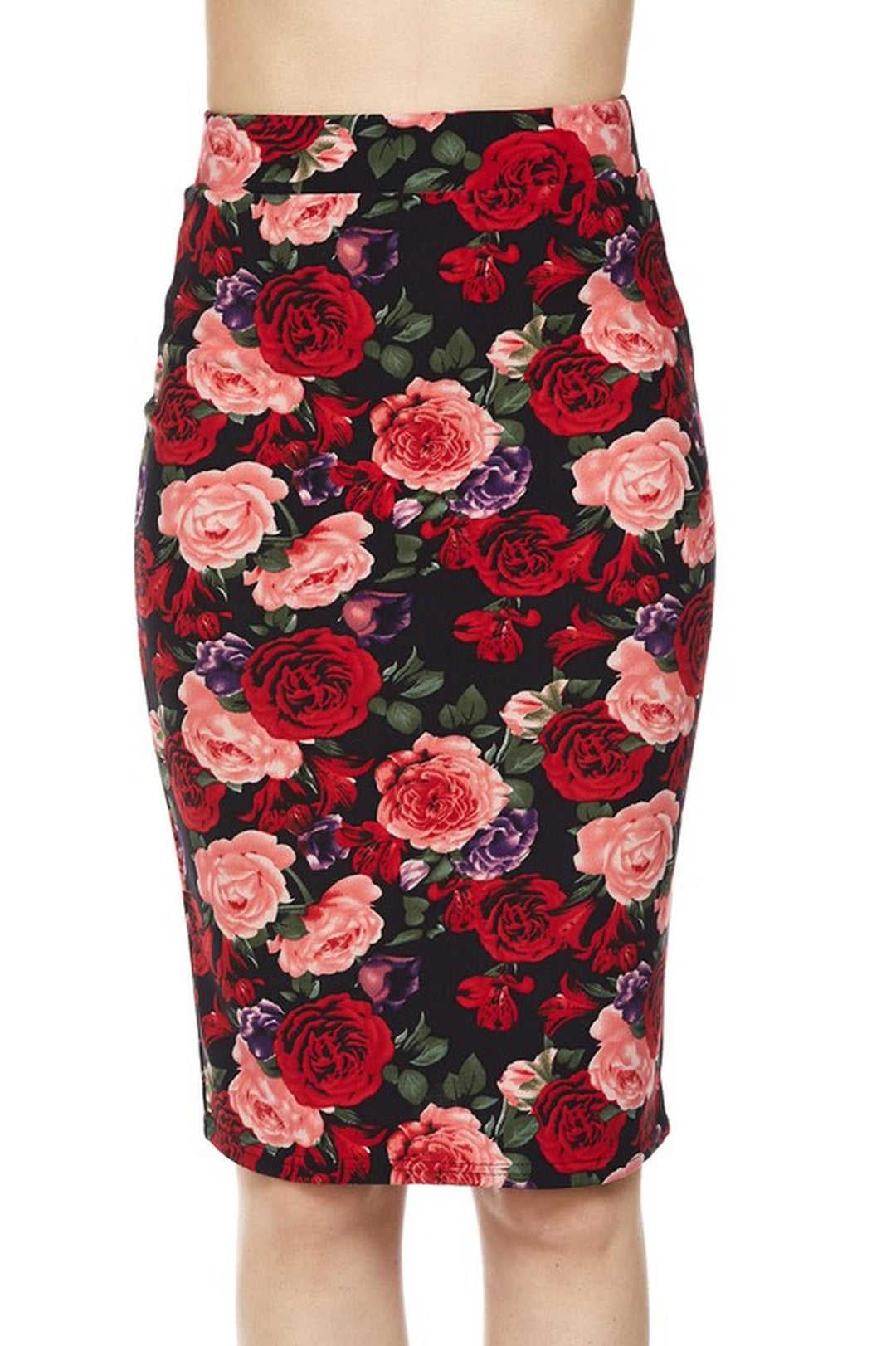 Silky Soft Scuba Vivid Rose Pencil Skirt