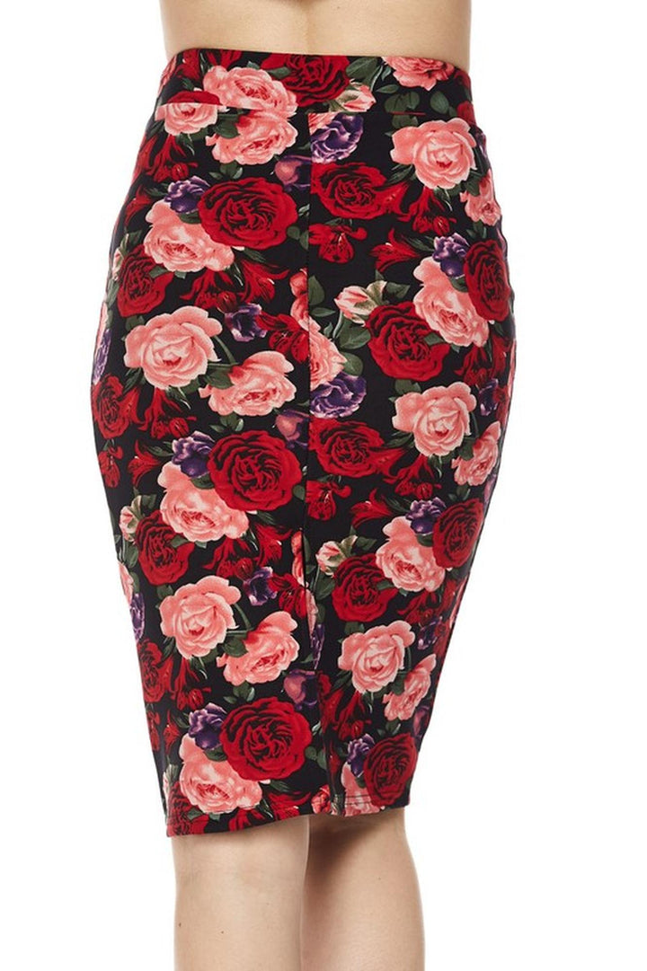 Silky Soft Scuba Vivid Rose Pencil Skirt