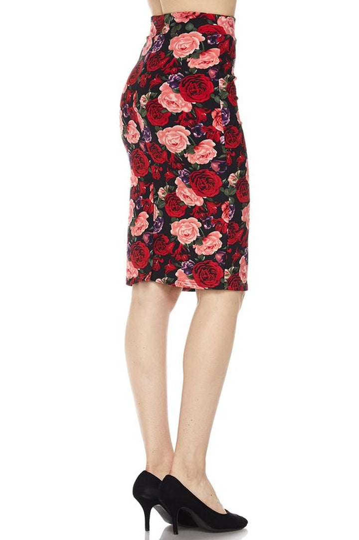Silky Soft Scuba Vivid Rose Pencil Skirt