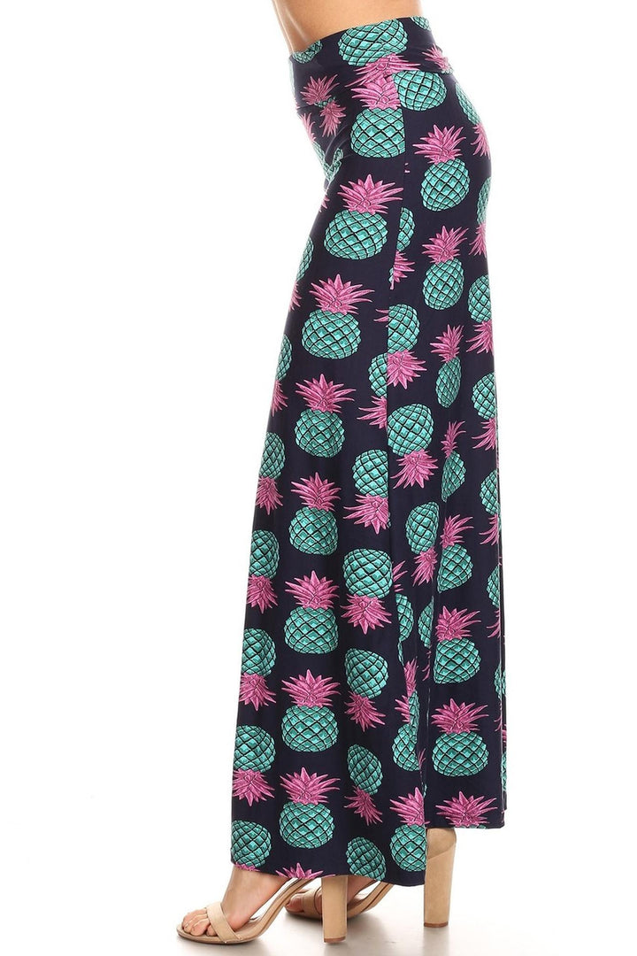 Buttery Soft Teal Pineapple Maxi Skirt