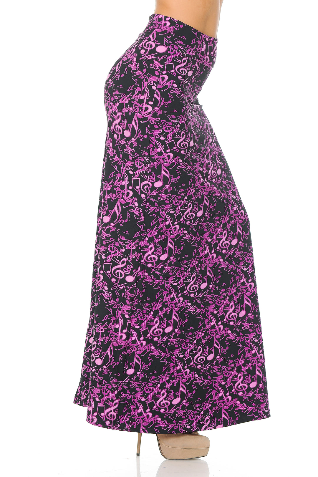 Buttery Soft Electric Fuchsia Music Note Maxi Skirt