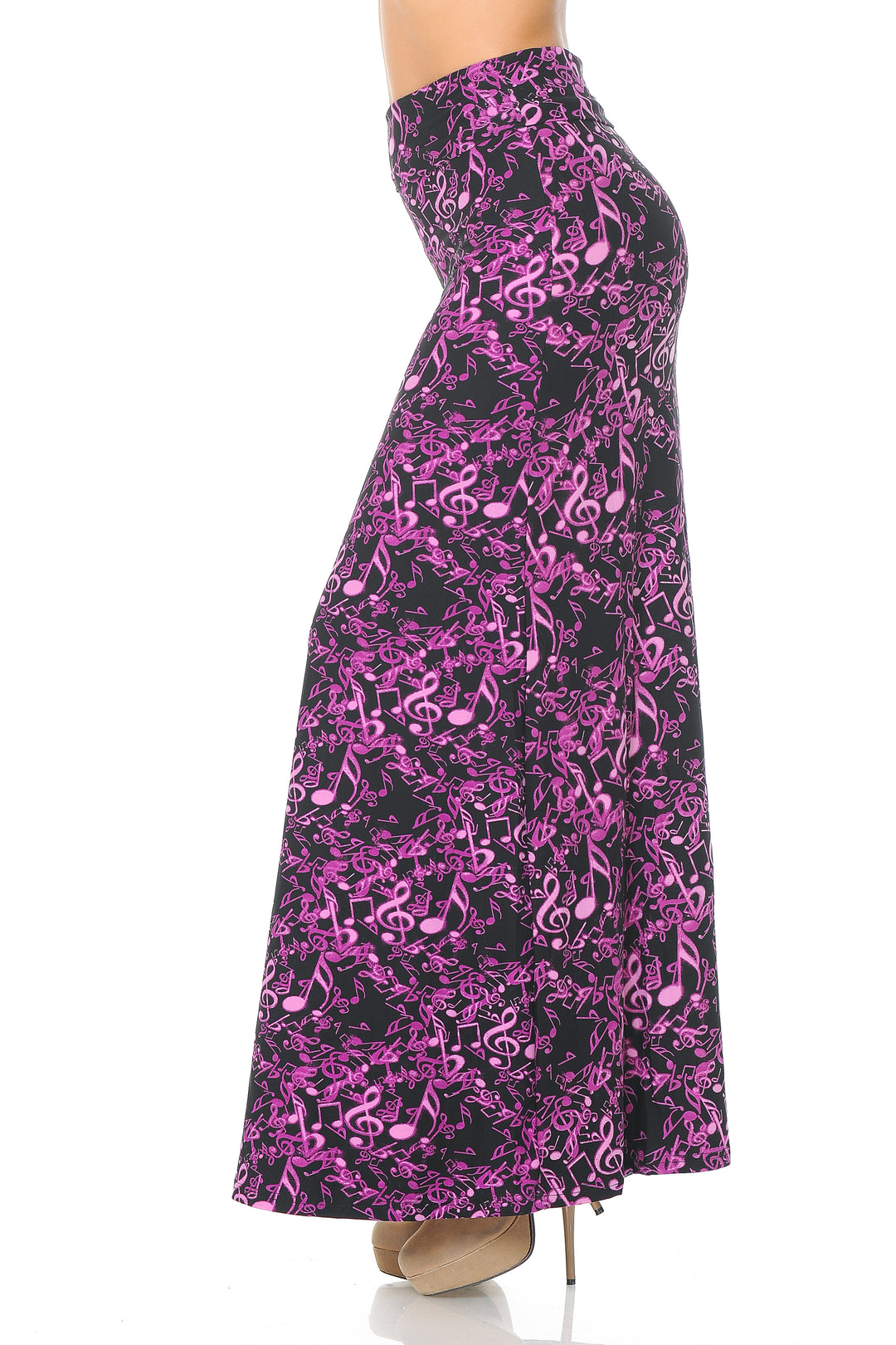 Buttery Soft Electric Fuchsia Music Note Maxi Skirt