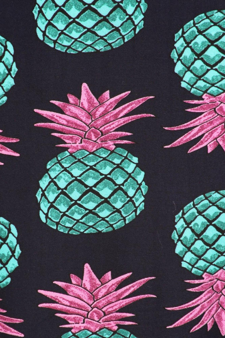 Buttery Soft Teal Pineapple Plus Size Maxi Skirt