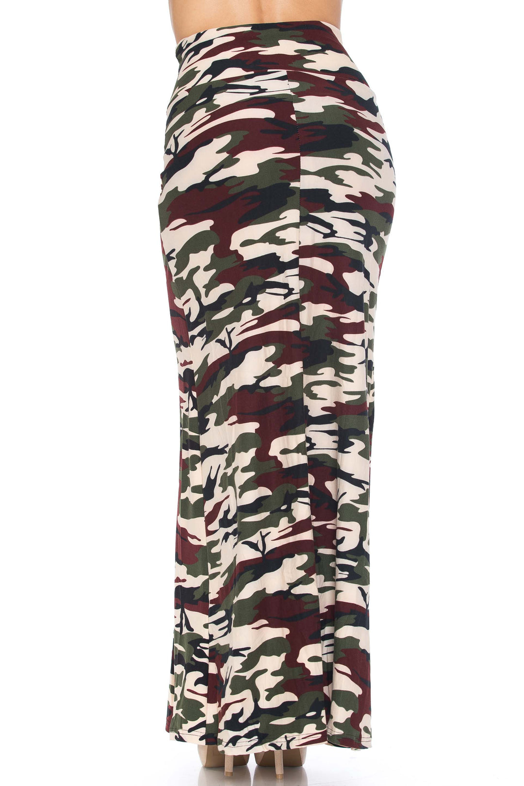 Buttery Soft Cozy Camouflage Plus Size Maxi Skirt