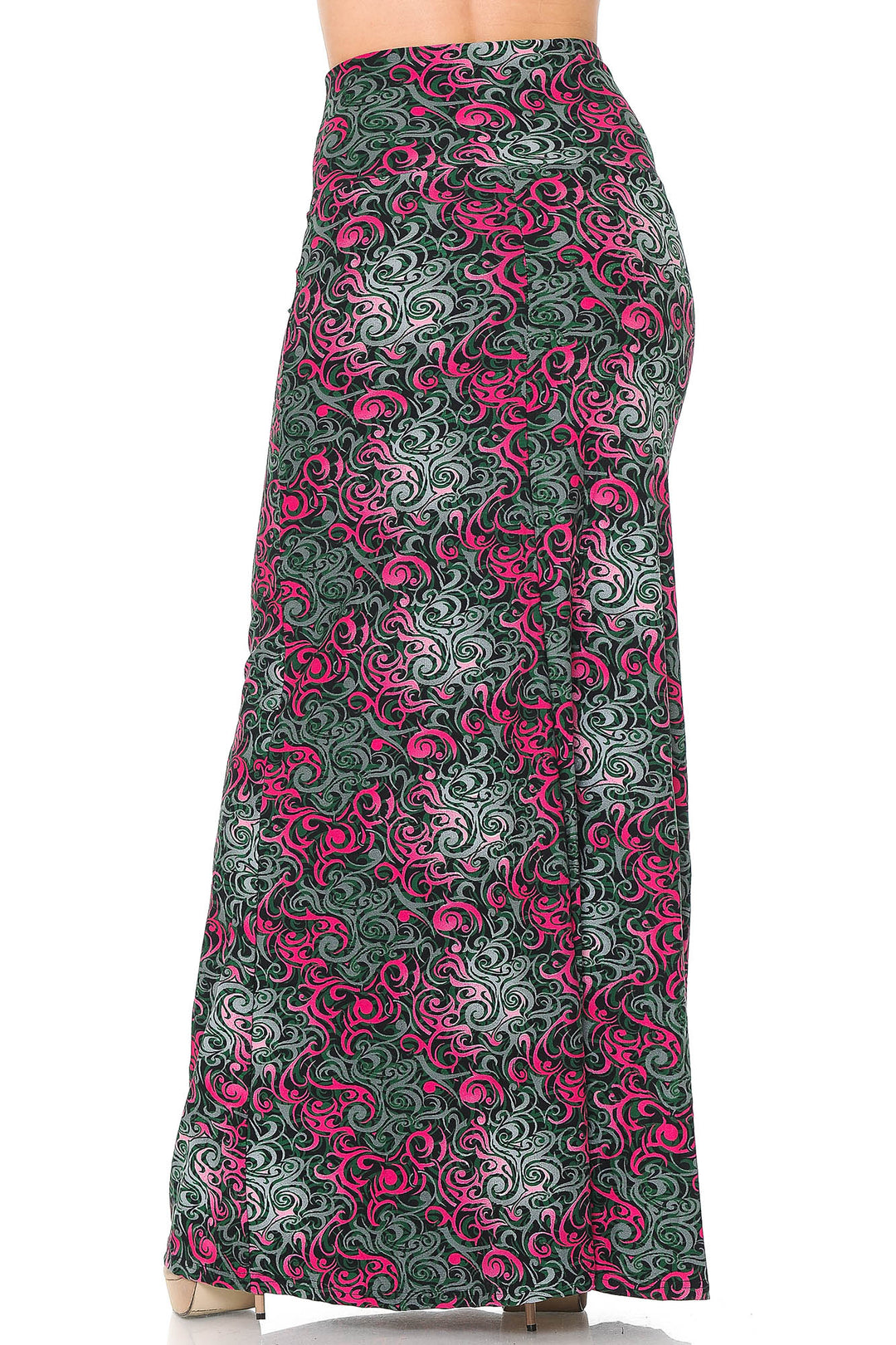 Buttery Soft Fuchsia Twisted Swirl Maxi Skirt