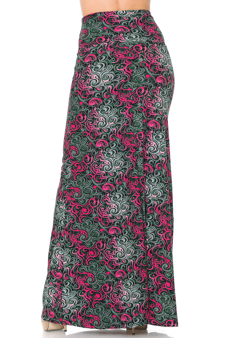 Buttery Soft Fuchsia Twisted Swirl Maxi Skirt