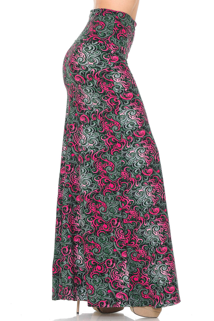 Buttery Soft Fuchsia Twisted Swirl Maxi Skirt