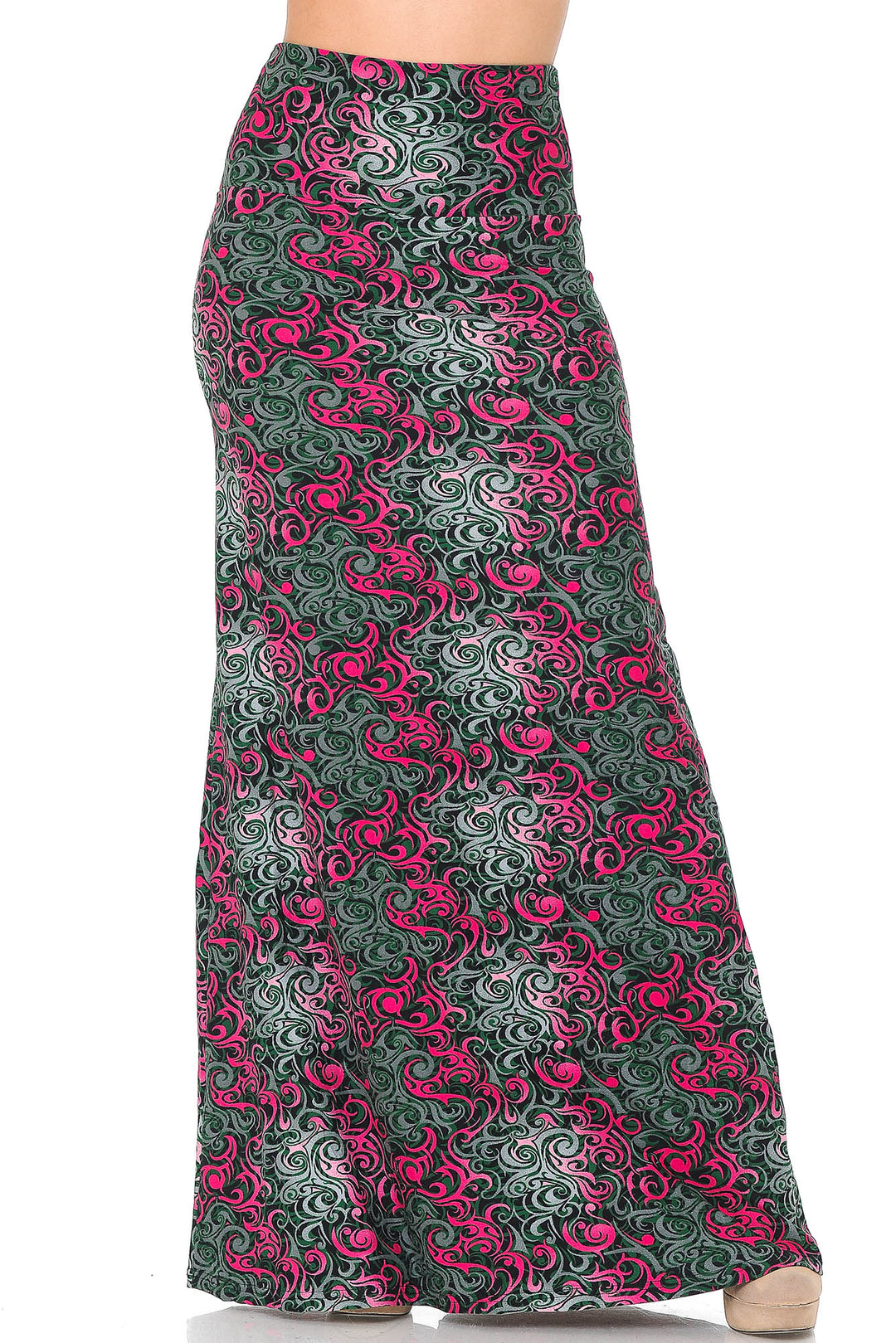 Buttery Soft Fuchsia Twisted Swirl Maxi Skirt