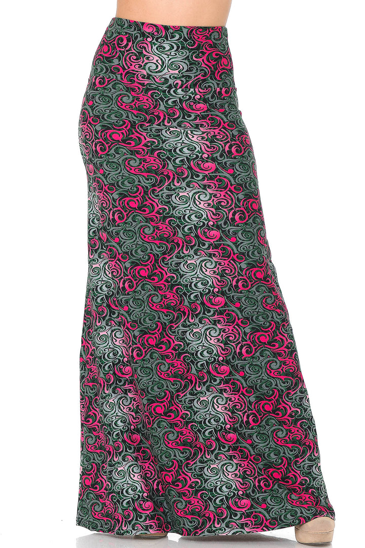 Buttery Soft Fuchsia Twisted Swirl Maxi Skirt