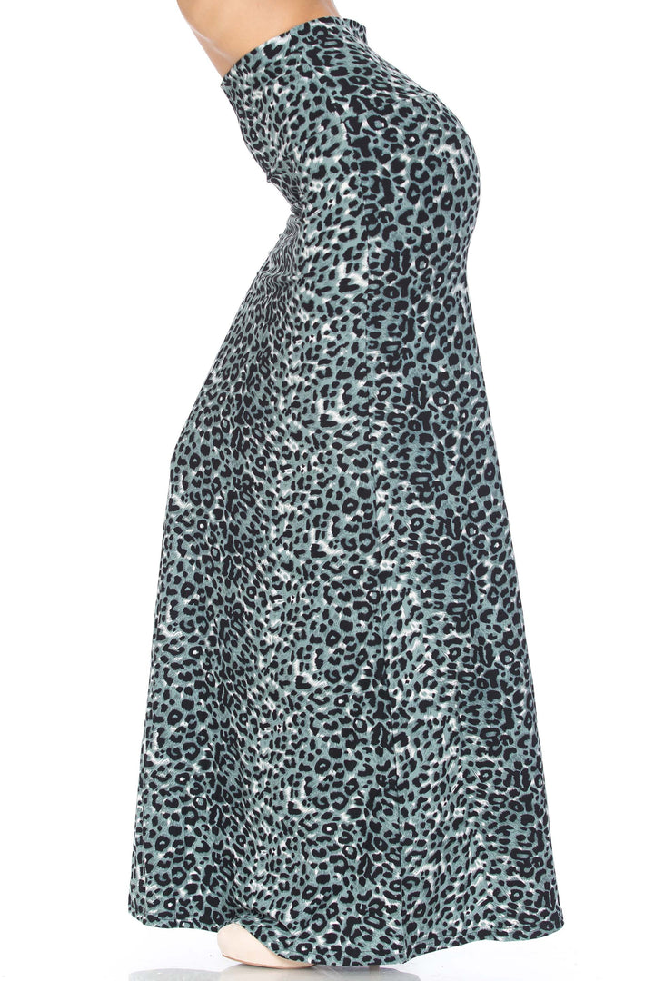 Buttery Soft Snow Leopard Maxi Skirt