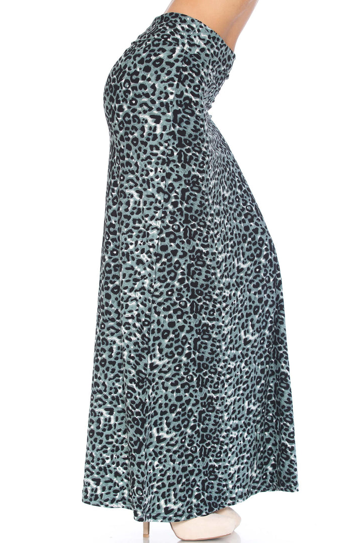 Buttery Soft Snow Leopard Maxi Skirt
