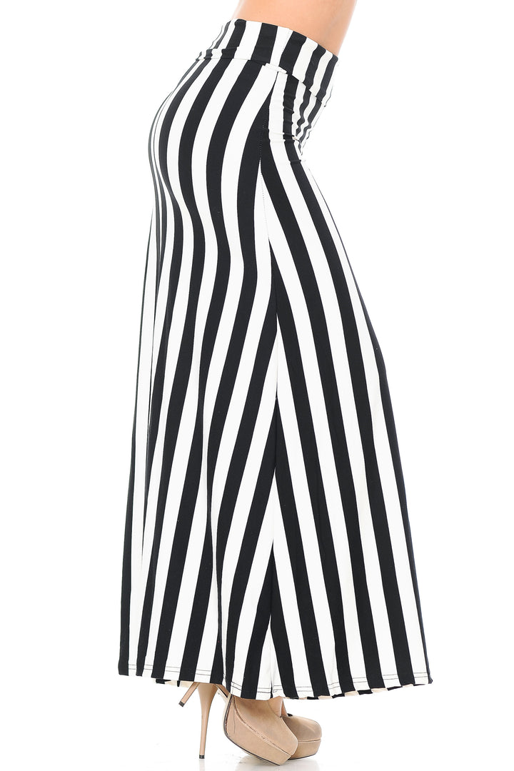 Buttery Soft Black and White Wide Stripe Maxi Skirt