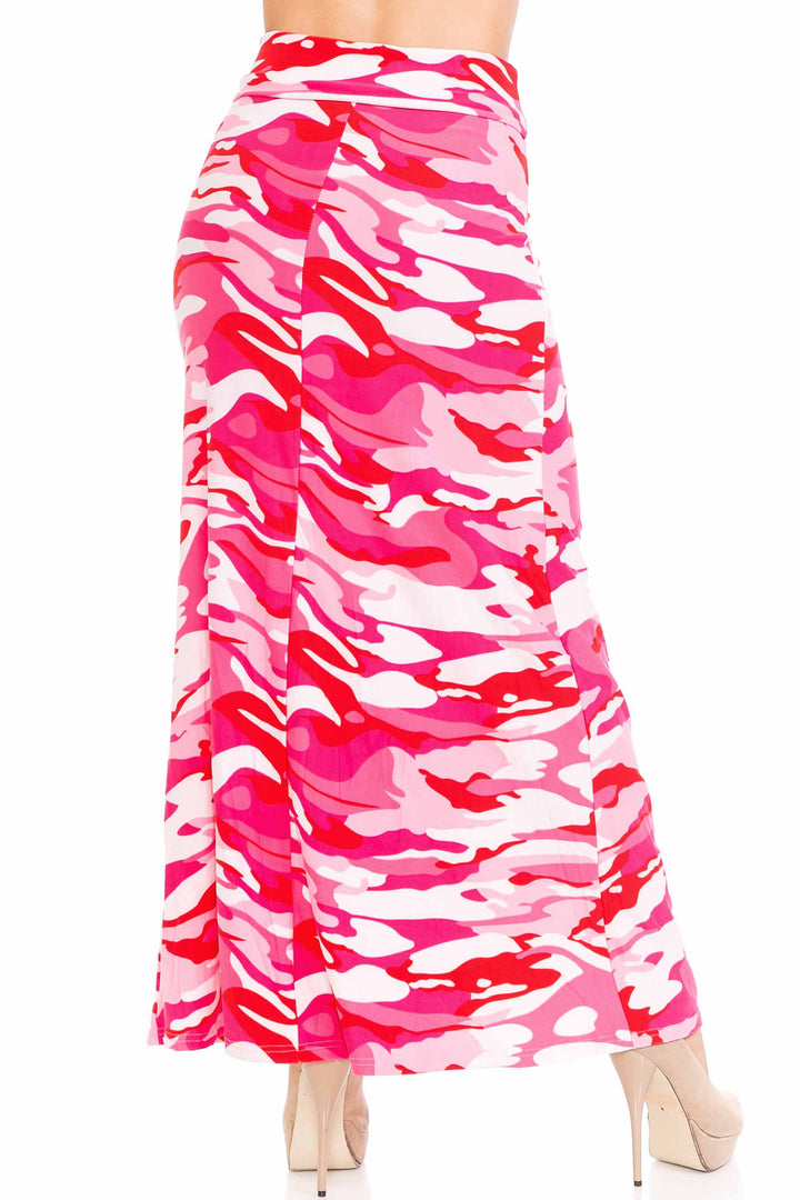 Buttery Soft Pink Camouflage Maxi Skirt