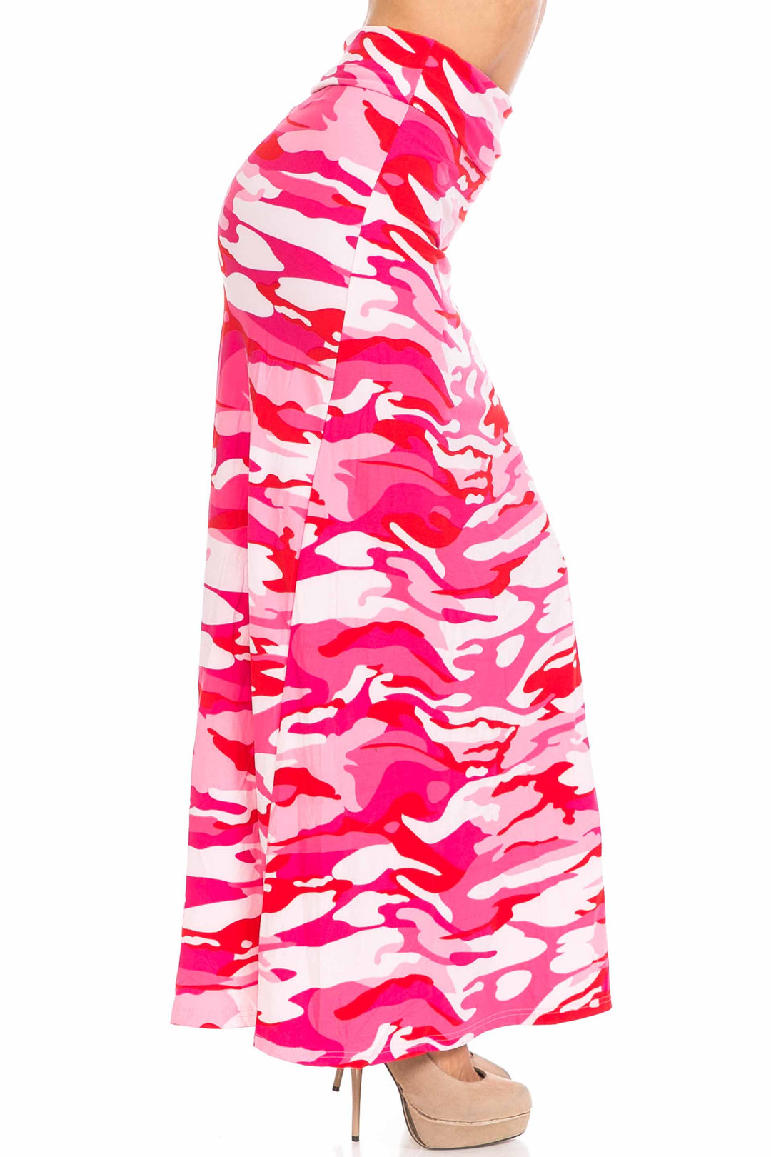 Buttery Soft Pink Camouflage Maxi Skirt