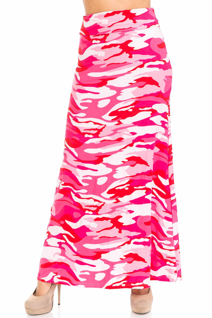 Buttery Soft Pink Camouflage Maxi Skirt