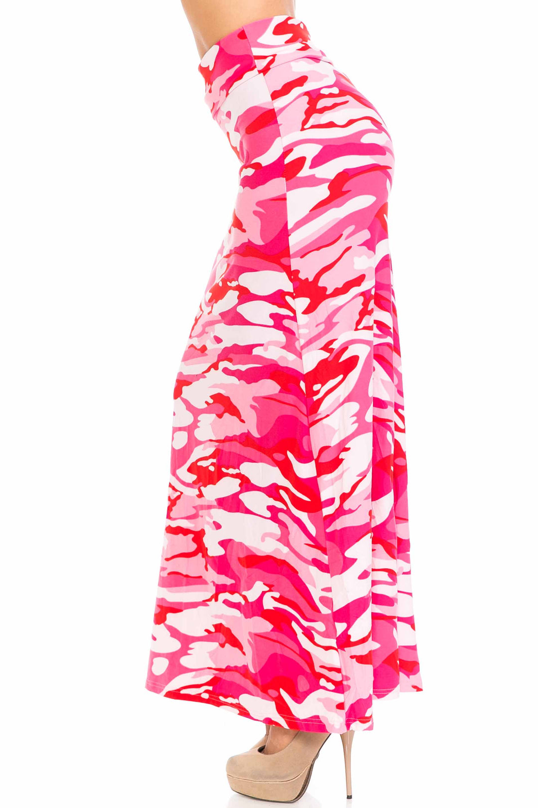 Buttery Soft Pink Camouflage Maxi Skirt