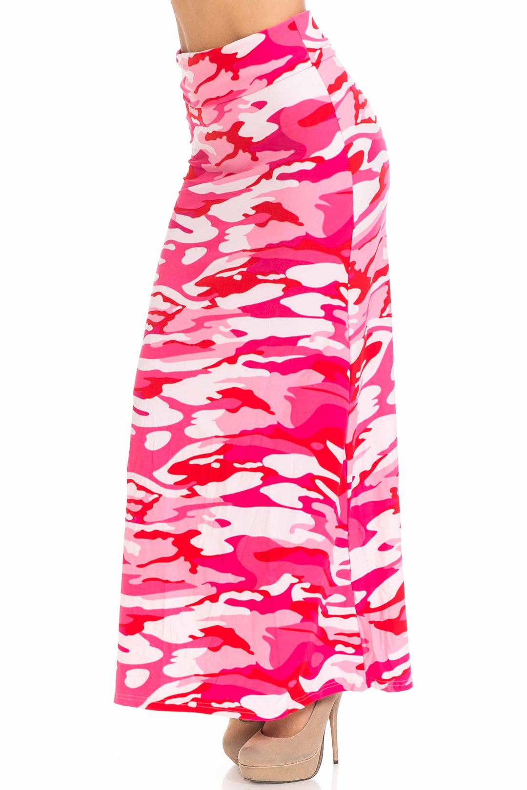 Buttery Soft Pink Camouflage Maxi Skirt