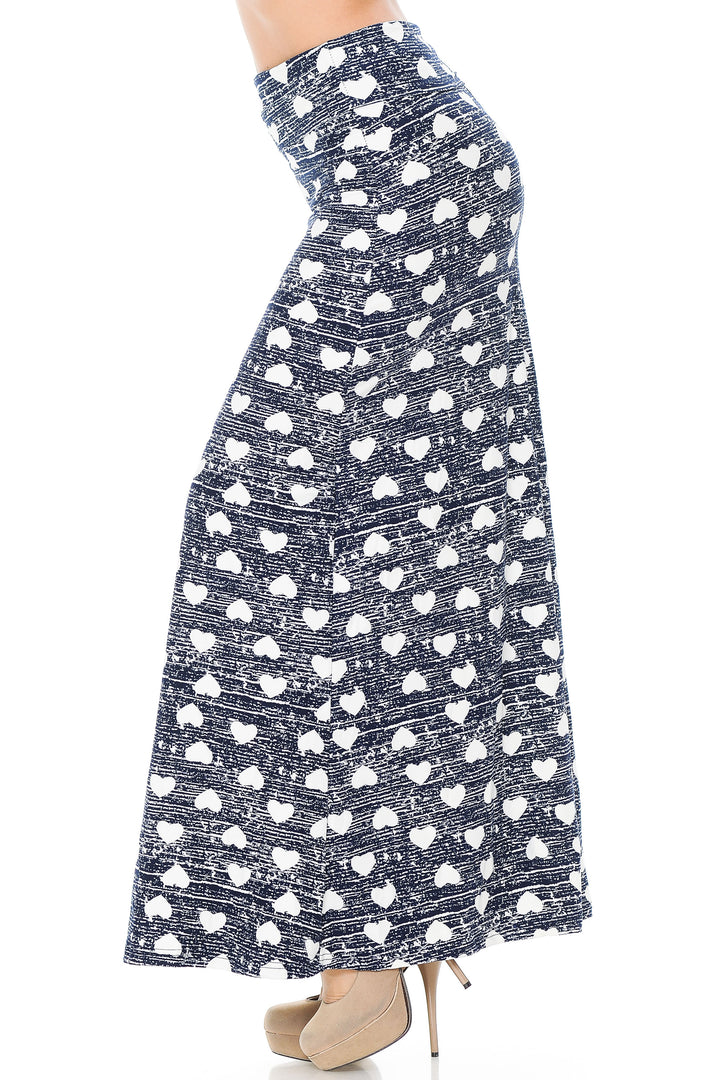 Buttery Soft Rustic Hearts Maxi Skirt