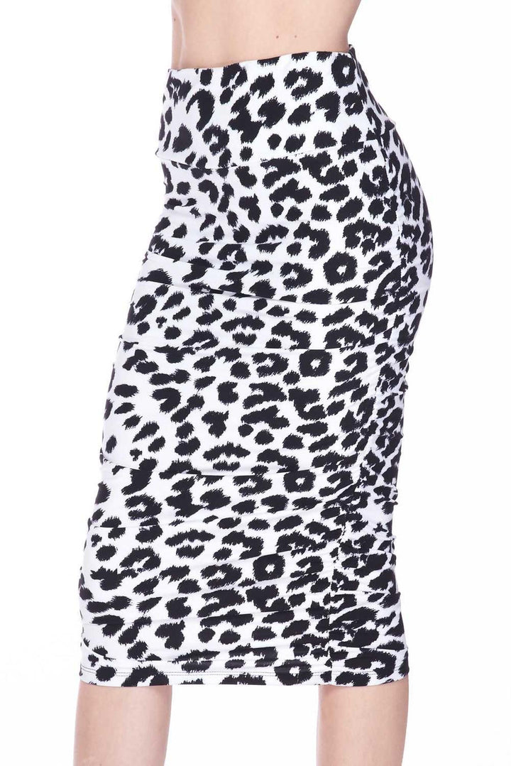 Buttery Soft Ivory Spotted Leopard Pencil Skirt