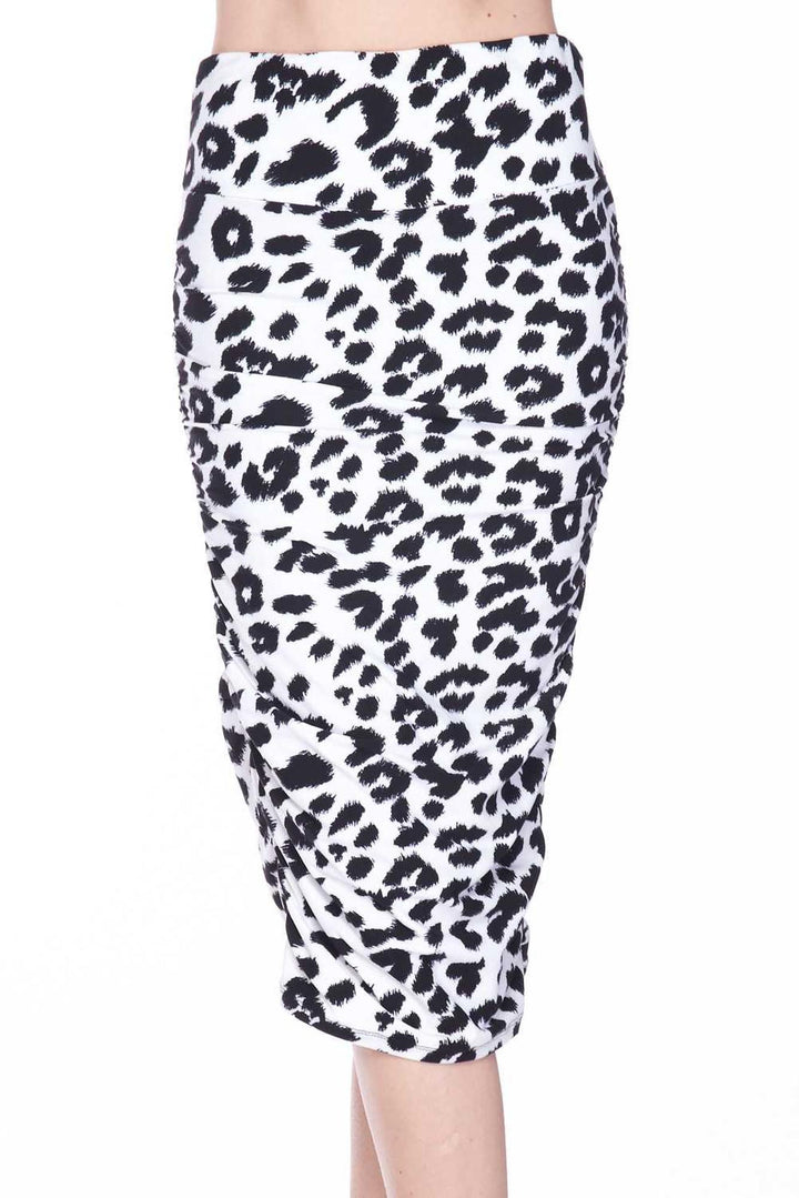 Buttery Soft Ivory Spotted Leopard Pencil Skirt
