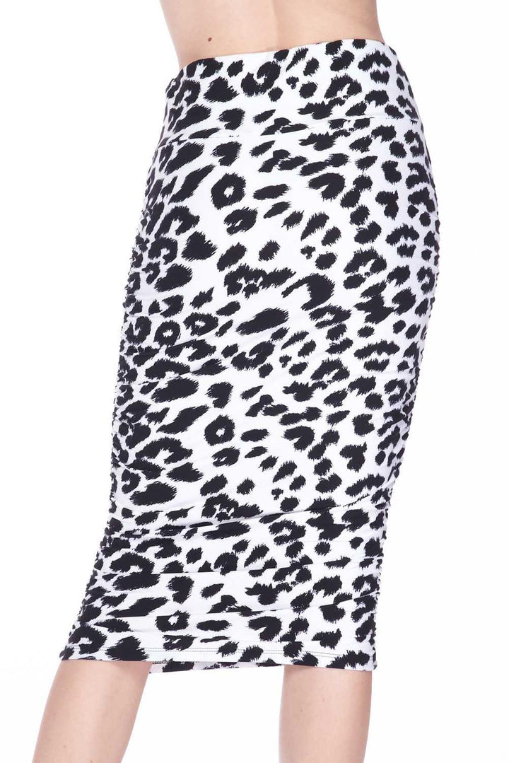 Buttery Soft Ivory Spotted Leopard Pencil Skirt