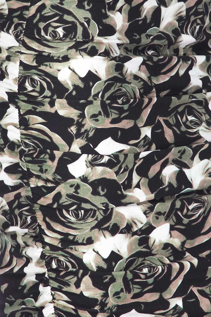 Buttery Soft Olive Rose Pencil Skirt
