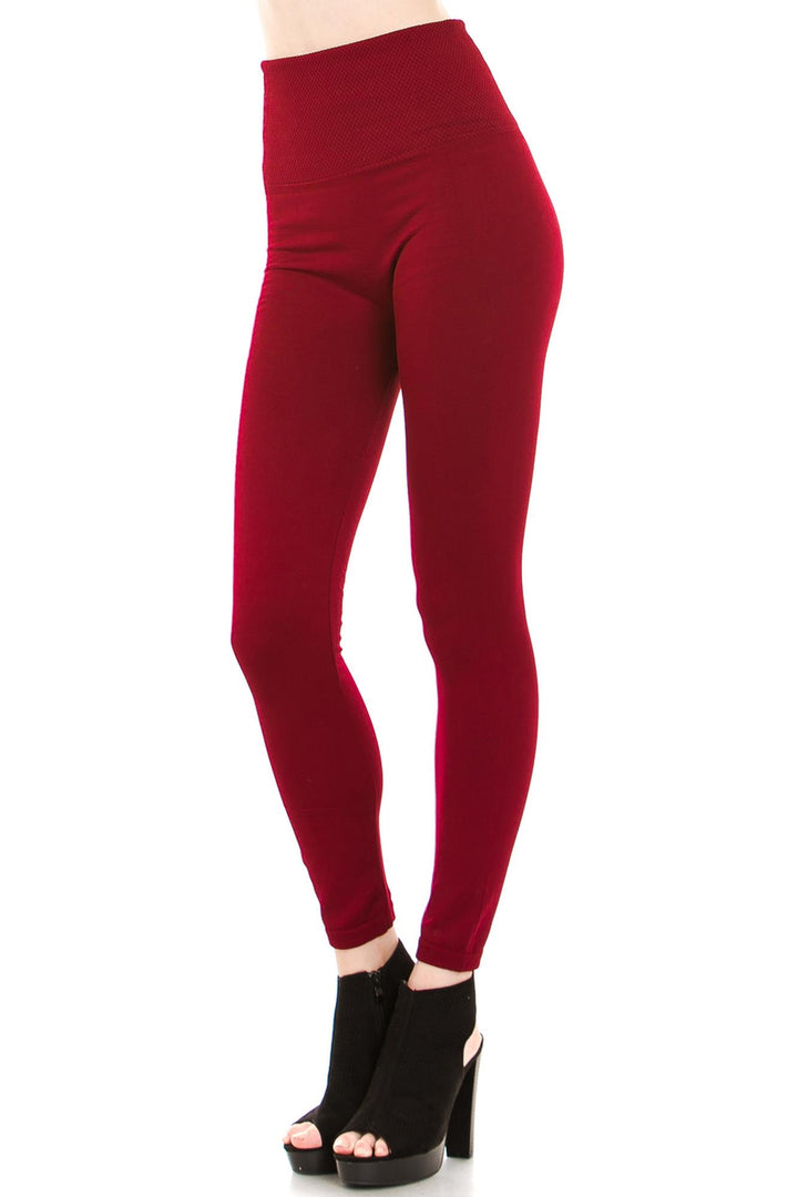 Banded High Waisted Fleece Lined Leggings