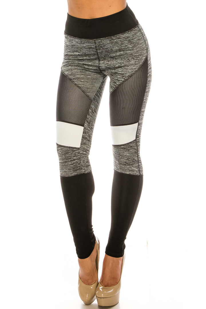 Heather Gray High Waisted Color Block Workout Leggings
