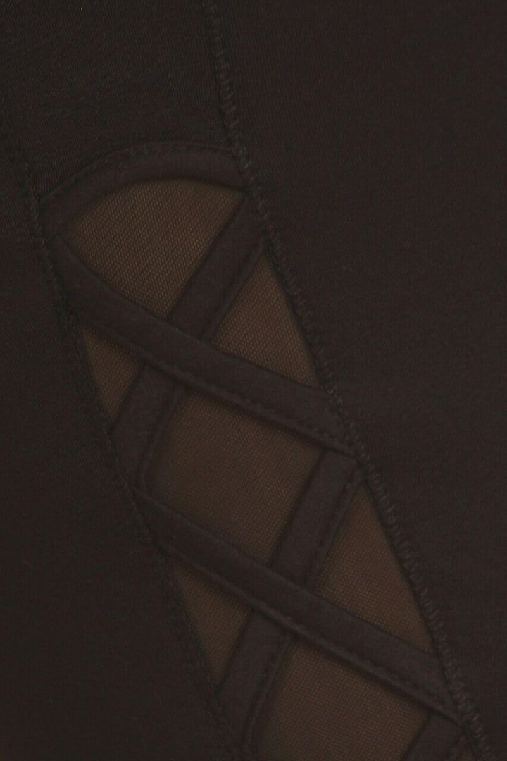 Side Crisscross Mesh Sport Plus Size Leggings