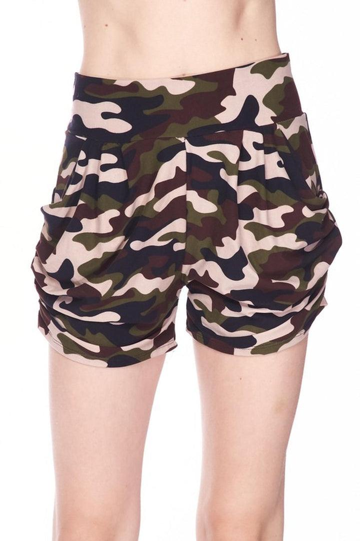 Buttery Soft Flirty Camouflage Harem Shorts