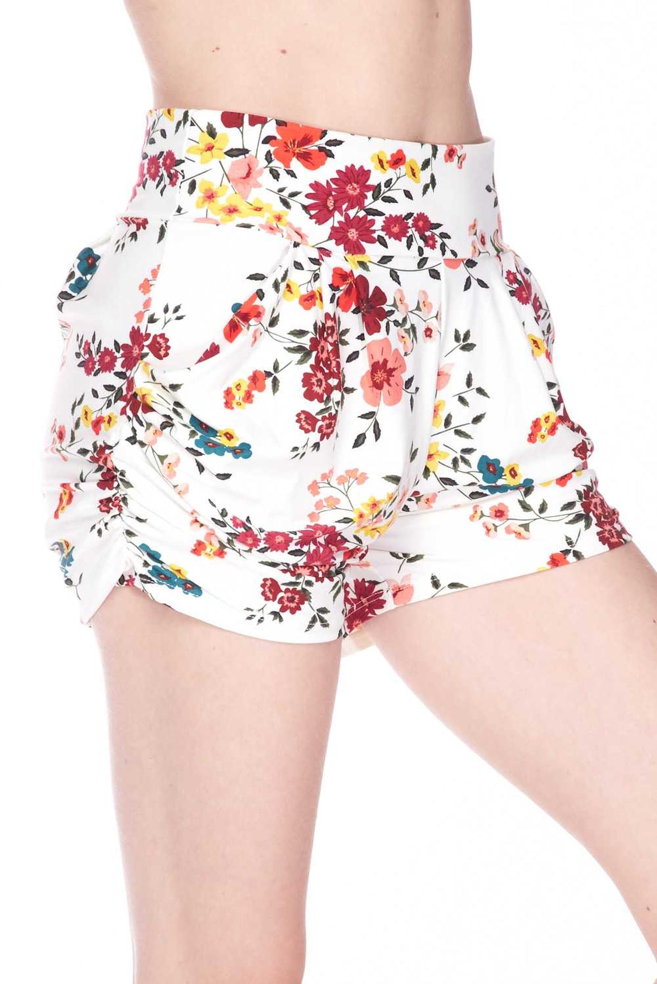 Buttery Soft Fresh Spring Floral Plus Size Harem Shorts