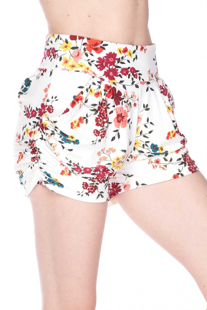 Buttery Soft Fresh Spring Floral Plus Size Harem Shorts