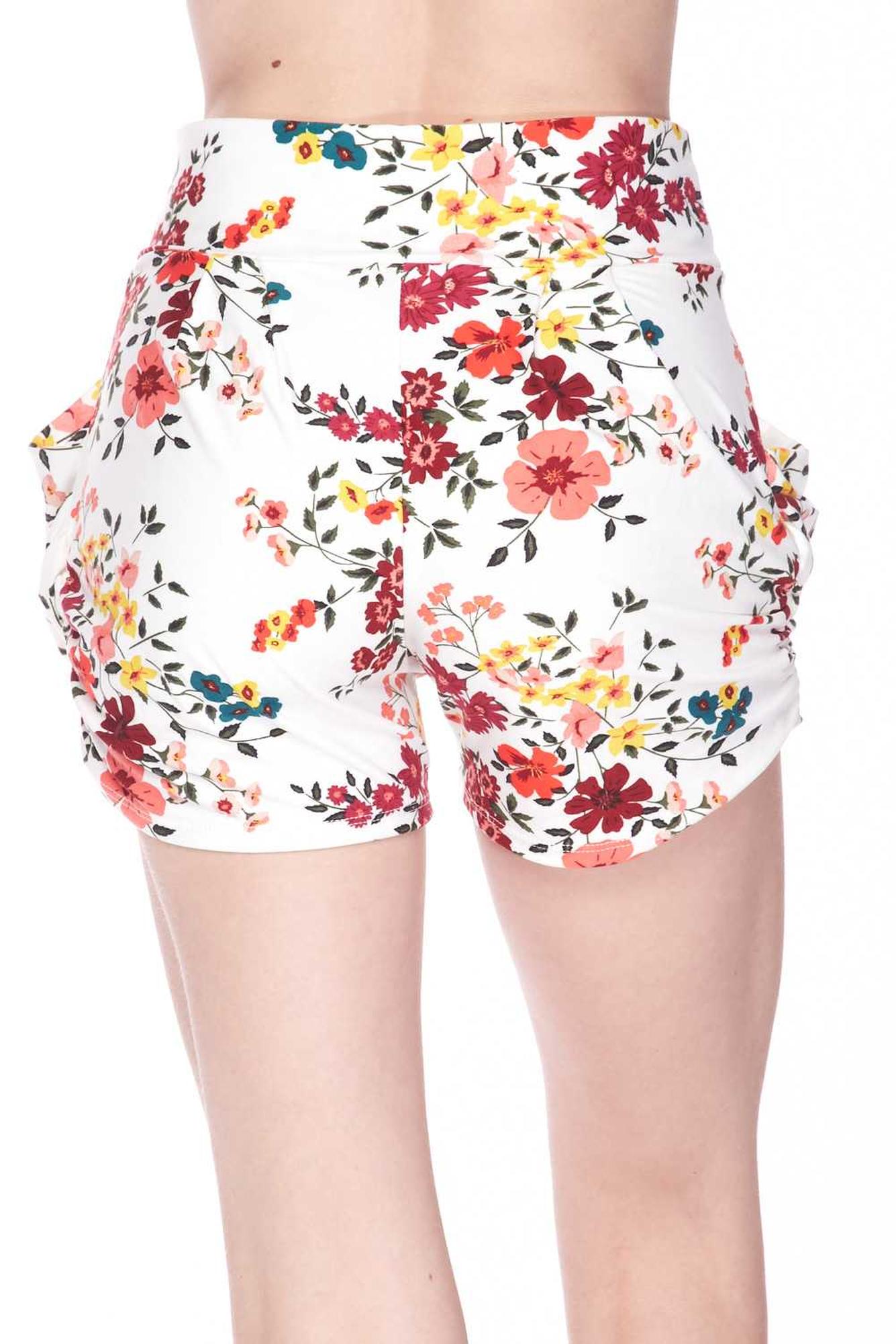Buttery Soft Fresh Spring Floral Plus Size Harem Shorts