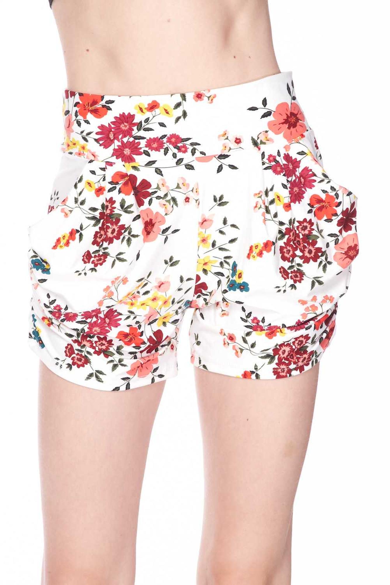 Buttery Soft Fresh Spring Floral Plus Size Harem Shorts