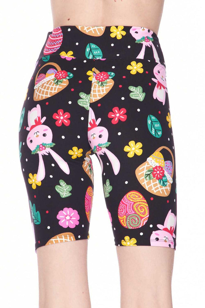 Buttery Soft Cute Bunnies and Easter Egg Plus Size Shorts - 3 Inch