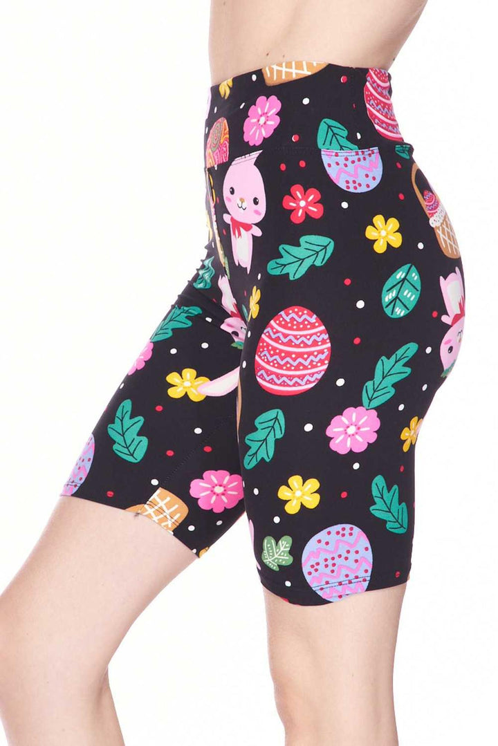 Buttery Soft Cute Bunnies and Easter Egg Plus Size Shorts - 3 Inch