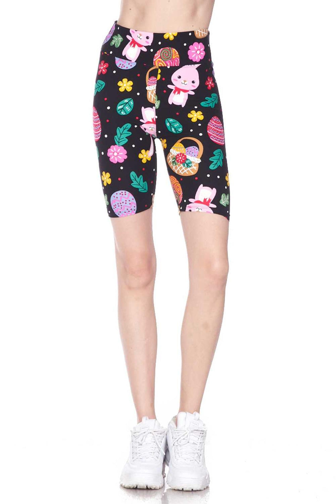 Buttery Soft Cute Bunnies and Easter Egg Plus Size Shorts - 3 Inch