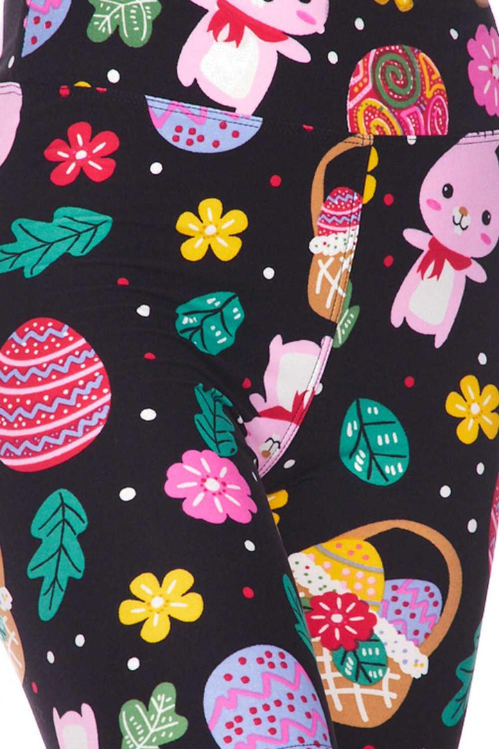 Buttery Soft Cute Bunnies and Easter Egg Plus Size Shorts - 3 Inch