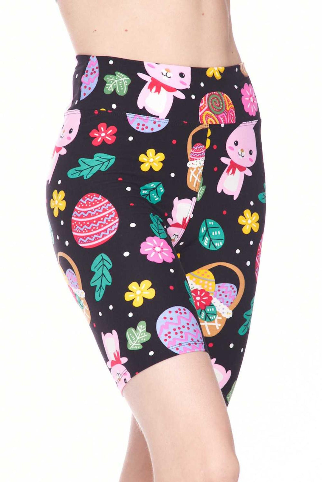 Buttery Soft Cute Bunnies and Easter Egg Plus Size Shorts - 3 Inch
