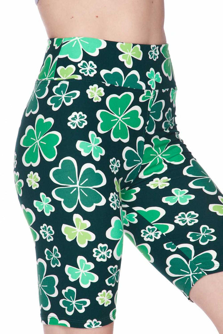 Buttery Soft Green Irish Clover Shorts - 3 Inch