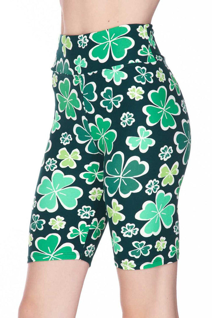Buttery Soft Green Irish Clover Shorts - 3 Inch