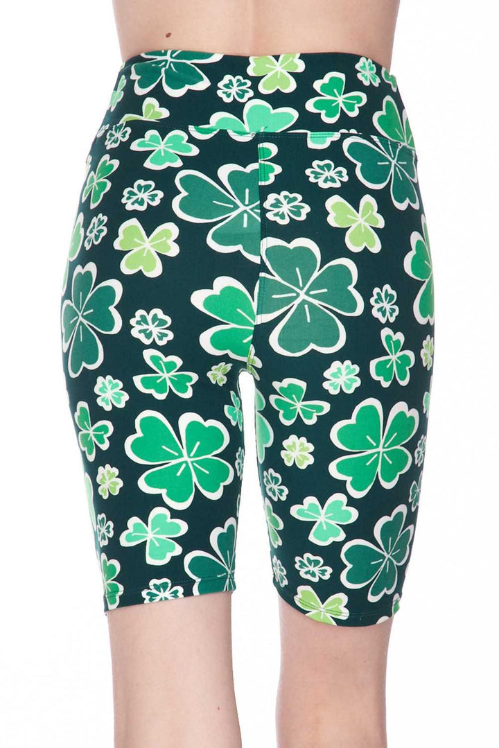 Buttery Soft Green Irish Clover Shorts - 3 Inch