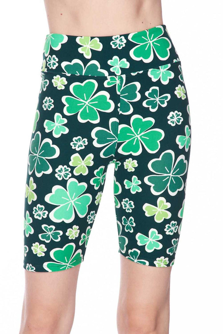 Buttery Soft Green Irish Clover Shorts - 3 Inch