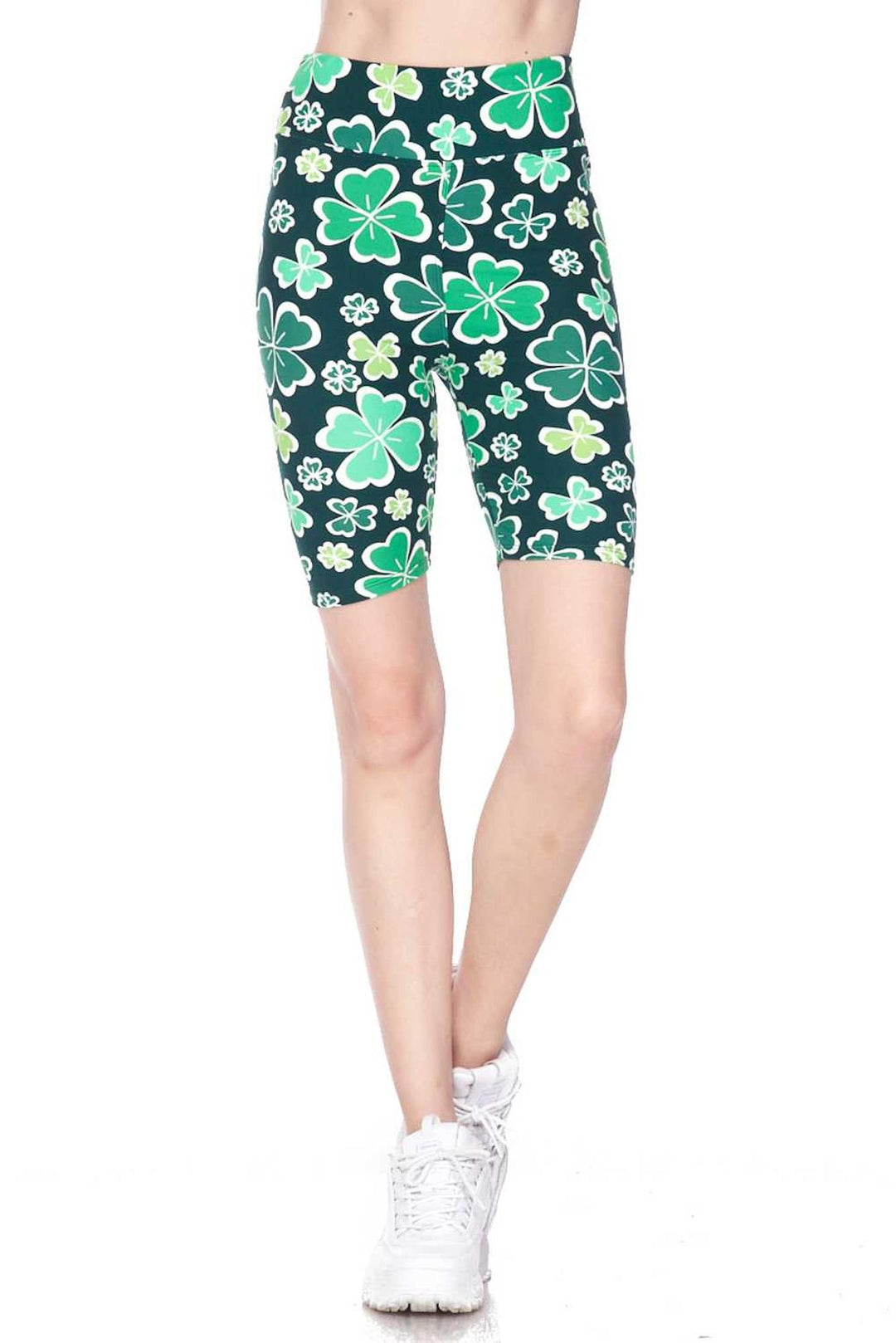 Buttery Soft Green Irish Clover Shorts - 3 Inch